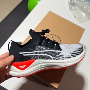 Puma Black, White & Red Knit Training Shoe